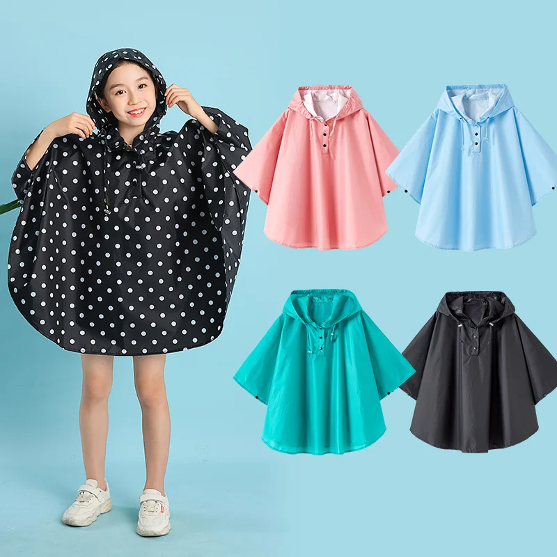 

Children Girls Raincoat Kids Cute Waterproof Child Rain coat Cover Poncho Hooded Impermeable Rainwear