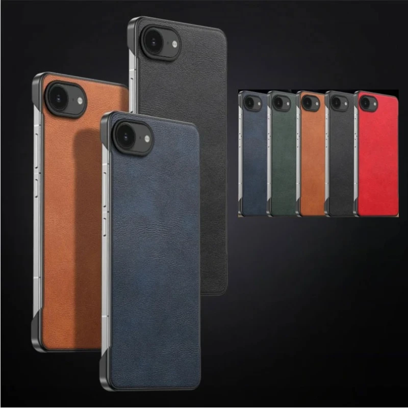 Ultra-Thin Frameless Leather Shockproof Phone Case - Hard Protective Back Cover & Bumper