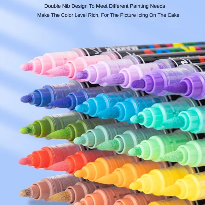 168/60Colors Double/Single Nib Direct-liquid Acrylic Marker Pen Waterproof Pen Soft Brush Nib for School Art Supplies Stationery permanent markers acrylic paint markers