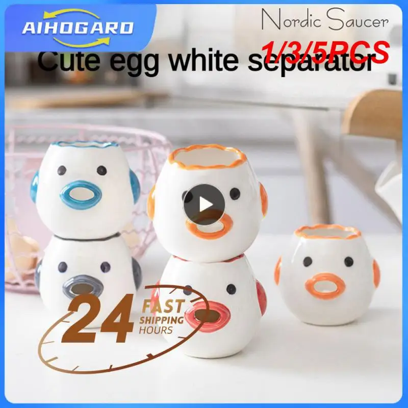 1/3/5 Pz Separatore Di Albume D'Uovo Carino Pollo Ceramica Tuorlo D'Uovo Separatore Di Proteine Filtro Per Uova Utensili Da Cucina Accessori Per La Co