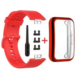 Multicolor Silicone Watch Strap with Protective Case - Premium Replacement Band Accessories (1 red)