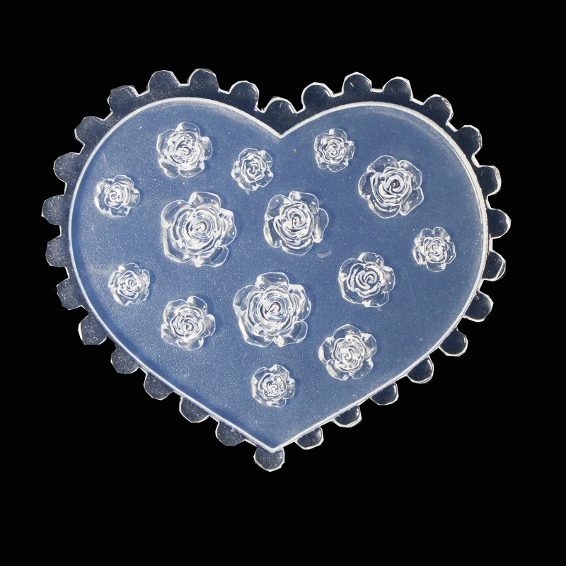 Rose Flower Nail Art Decorations Epoxy Resin Mold Nail Ornaments Silicone Mould