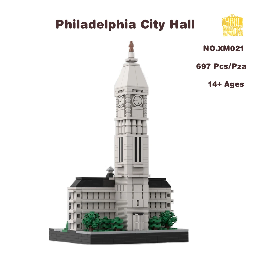 

MOC-XM021 1/650 Philadelphia City Hall Model With PDF Drawings Building Blocks Bricks DIY Toys Birthday Christmas Gifts