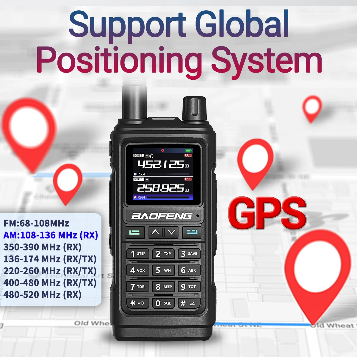 Baofeng UV 17 Pro GPS Walkie Talkie Air Full Band Daleki zasięg Bezprzewodowa częstotliwość kopiowania Dwukierunkowe radio Typ-C UV K5 Plus Ham Radio