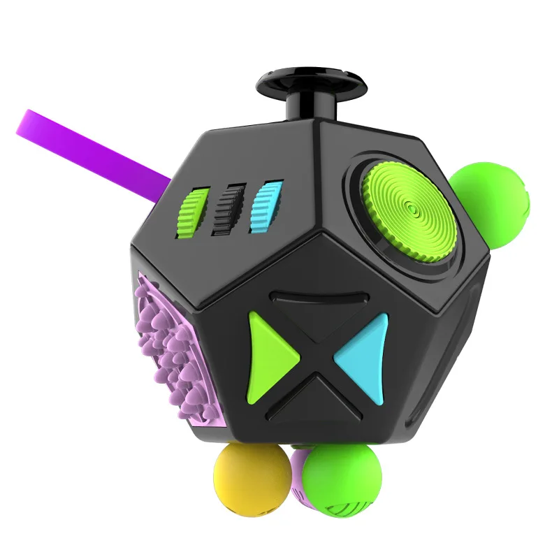 Fidget Toys Funny 12 Sided Cube Decompression Toy Hand Pinching Venting Autism ADHD Anxiety Stress Relief For Kids Adult