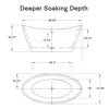 67" Acrylic Freestanding Bathtub Soaking with Brushed Nickel Drain and Overflow Included，SPA Tub Modern Stand Alone Bathtubs 6