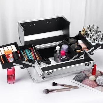 Makeup Train Case Aluminum Alloy Case Pedicure Tool Box 1