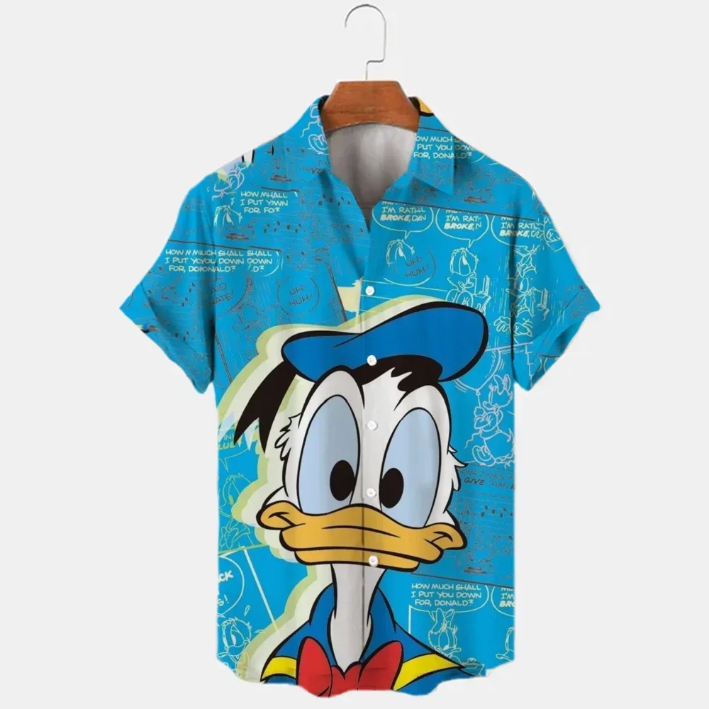 

New 3D Printed Disney Donald Duck Mickey Mouse Men's Shirt New Summer Fashion Street Trend Retro Boutique Unisex Top