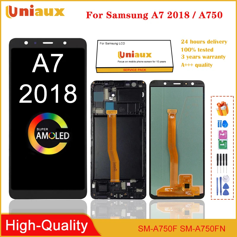 

6.0'' Original AMOLED For Samsung Galaxy A7 2018 A750 LCD A750F A750FN A750G Display Touch Screen Digitizer Assembly Replacement