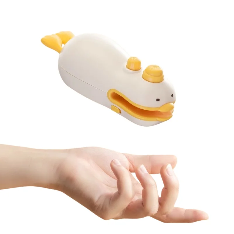 Cute Duck Rechargeable Handheld Sealer, ABS Silicone 400mAh Portable Seal Cutter for Snack Spice Pet Food Fruit Bags 5