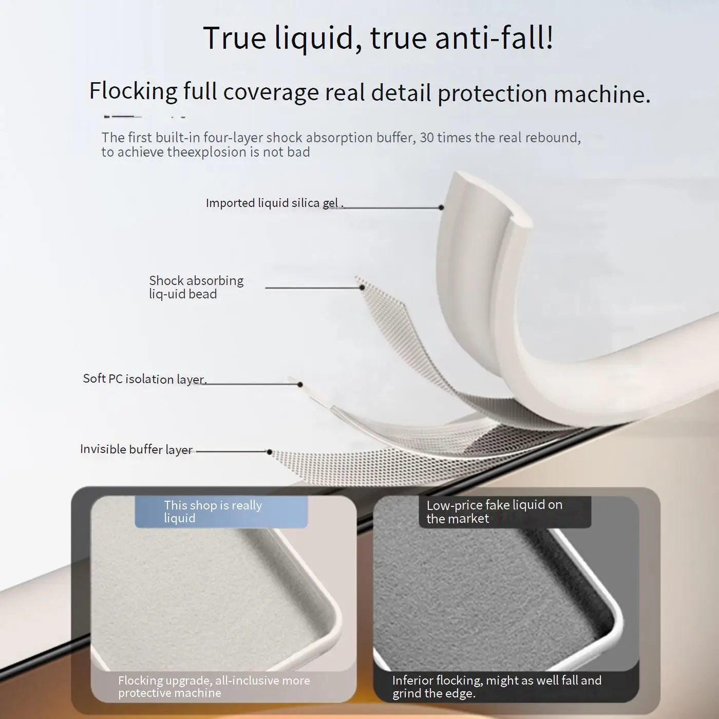Premium Liquid Silicone Shockproof Phone Case - Fashion Minimalist Soft Back Cover