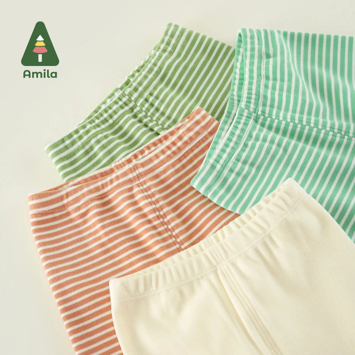 Amila Baby Underwear Set Autumn New Seamless Cutting Colors Pattern Printing Boys Girls Cotton Children Homewear Clothes
