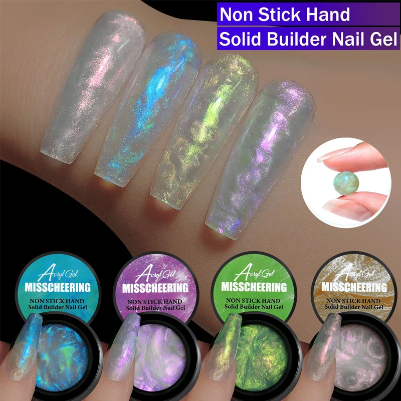 

Pink Purple Green Aurora Non-Stick Hand Nail Art Extension Gel Polish Semi-Permanent Soak off UV LED Nail Gel Varnish 10g