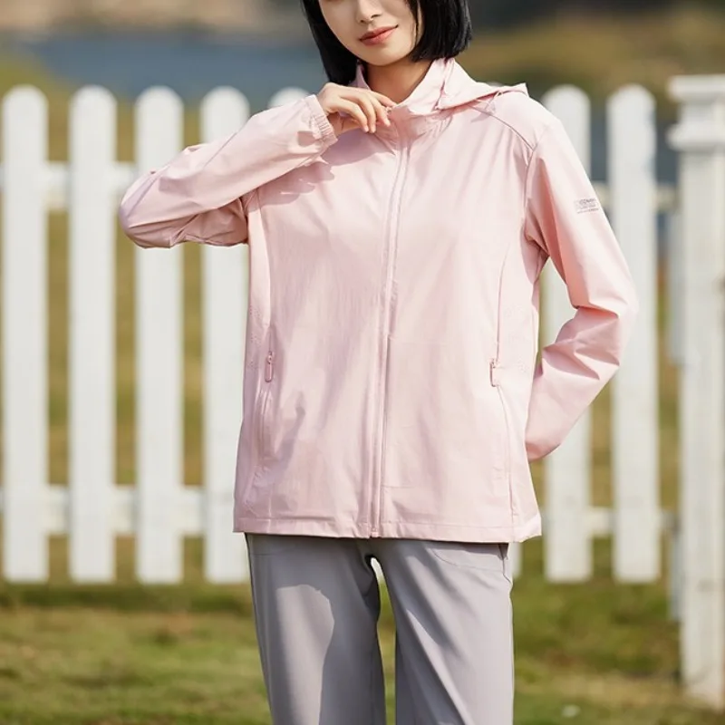 Women's Spring Autumn Hooded Solid Pockets Zipper Cardigan Long Sleeve Hoodies Jacket Coats Casual Loose Office Lady Tops 4