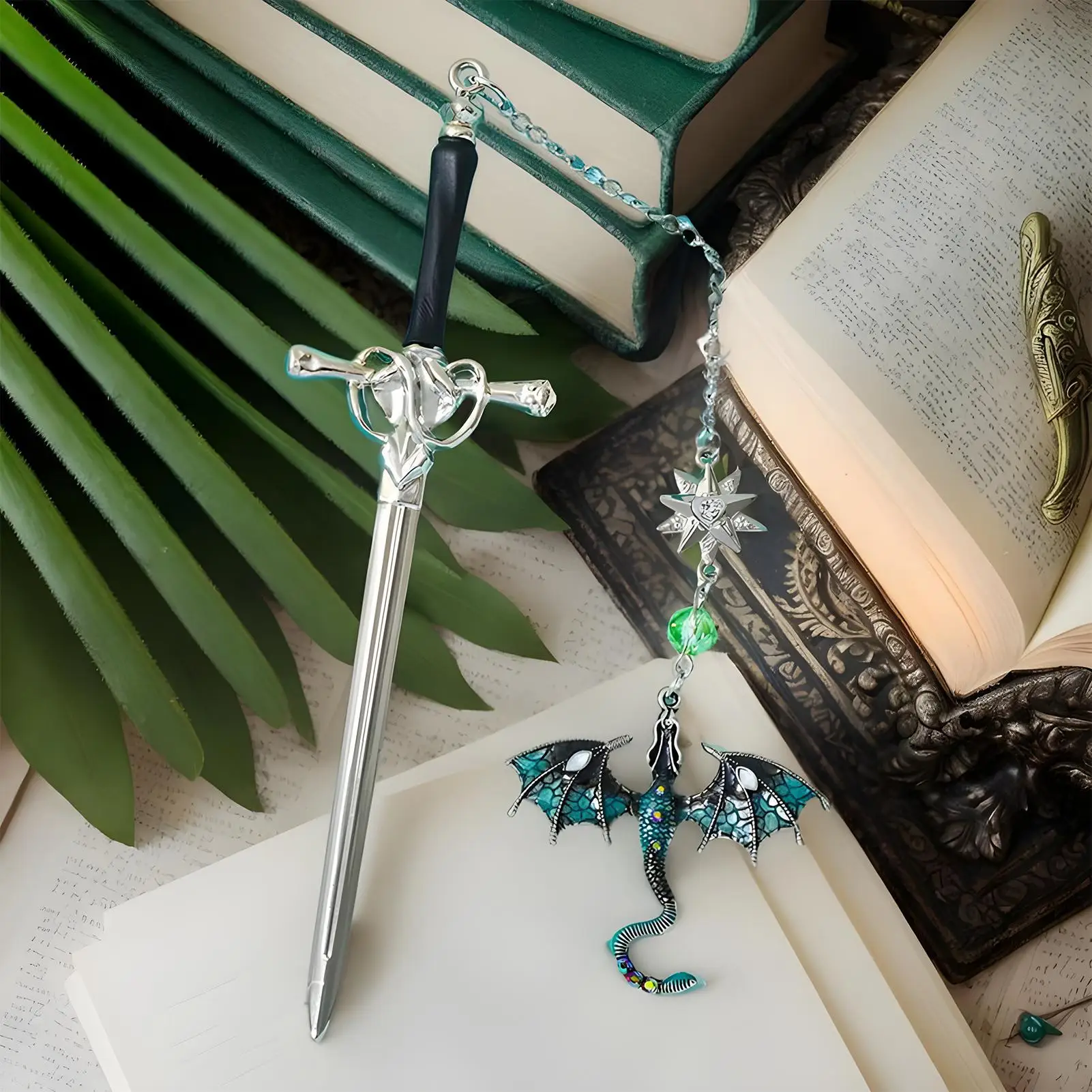 Fourth Wing Bookmark Metal Dragon Bookmark Reading Page Marker With Crystal Pendant Decorative Hair Clip For Home School Women