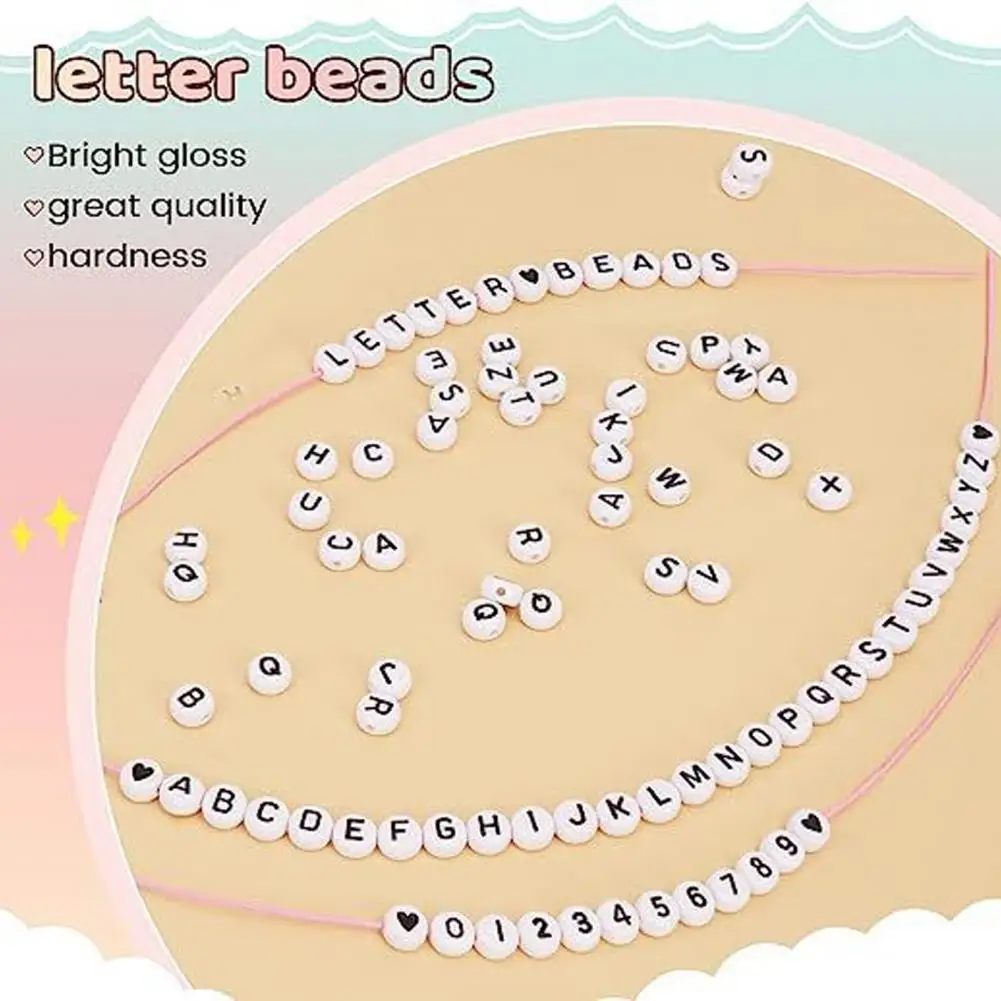 

Name Beads Diy Alphabet Beads Durable Alphabet Beads for Diy Jewelry Making Reusable Letter Beads for Bracelets Earrings