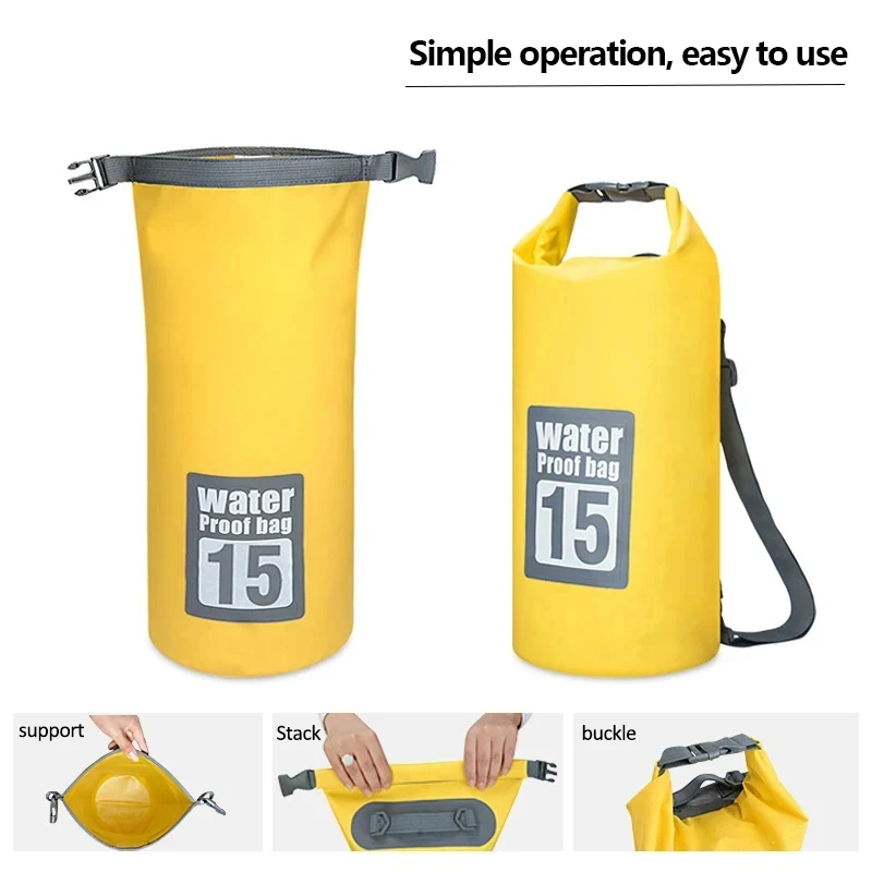 Waterproof PVC Dry Bag Backpack for Outdoor Sports and Water Activities