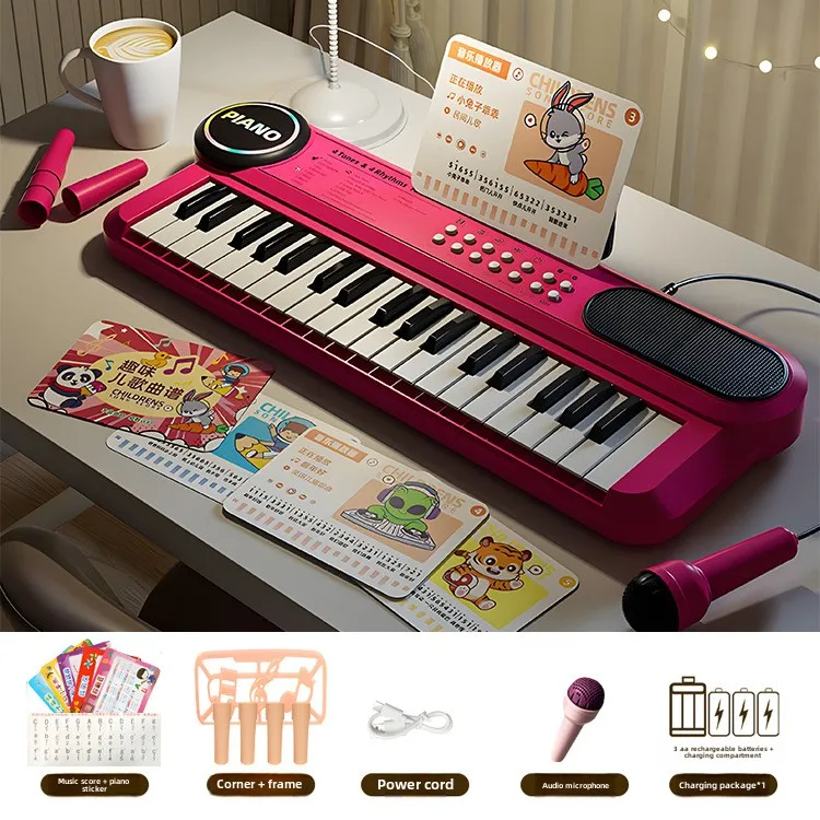 بيانو أطفال إلكتروني 37 مفتاح مع ميكروفون Uberwish
