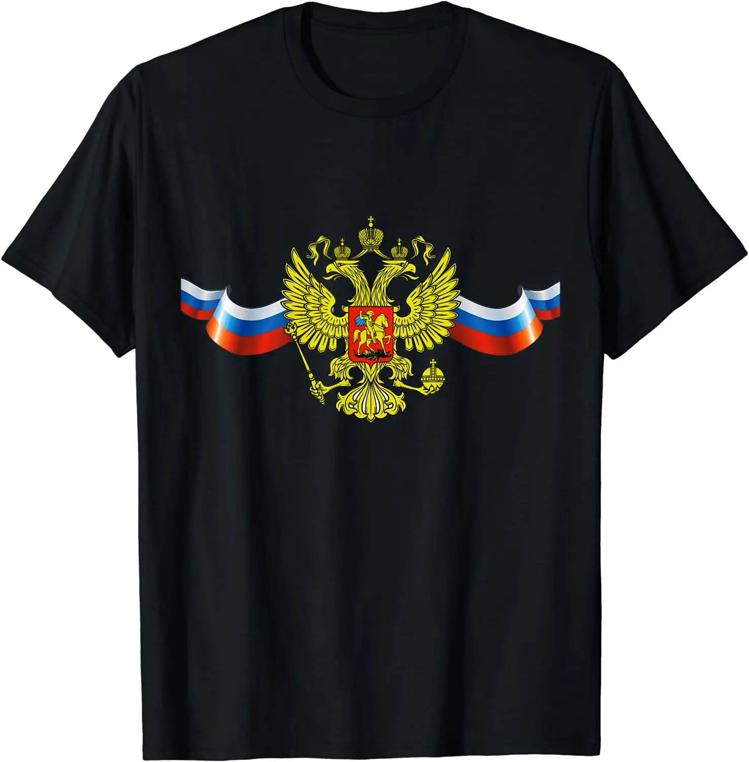 

Russian Shield and Flag Men T-Shirt Short Sleeve Casual Cotton O-Neck Summer Mens T Shirts