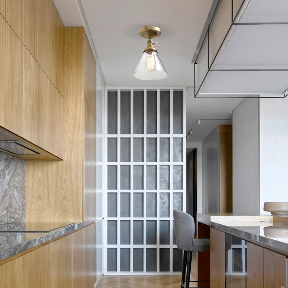 Phansthy 레트로 산업 스콘스 벽 조명, 빈티지 벽 램프, 깔때기 유리 조명기구, 가정용 새해 크리스마스 장식, 7.4 인치