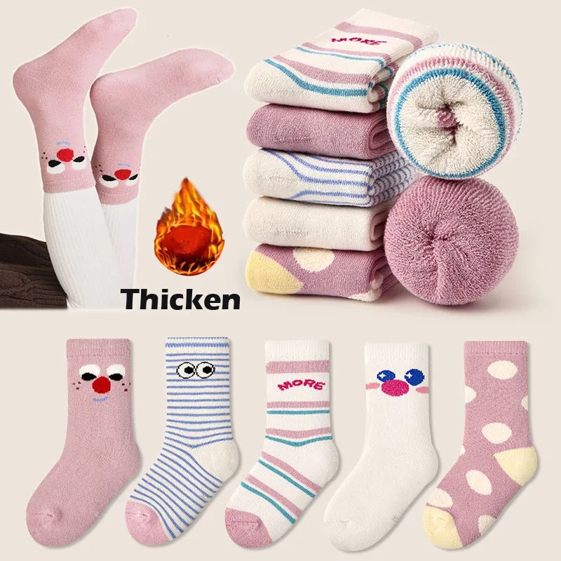 Baby Girls Socks Winter Thermal Thick Cotton Socks Newest Fancy Trendy Cartoon Socks Kids Stockings 1
