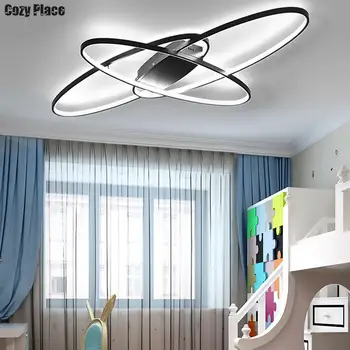 LED Ceiling Chandelier Ceiling Light LED Modern Geometric Home Decor Lighting Indoor Lamp Living Room Chandeliers Black/White 4