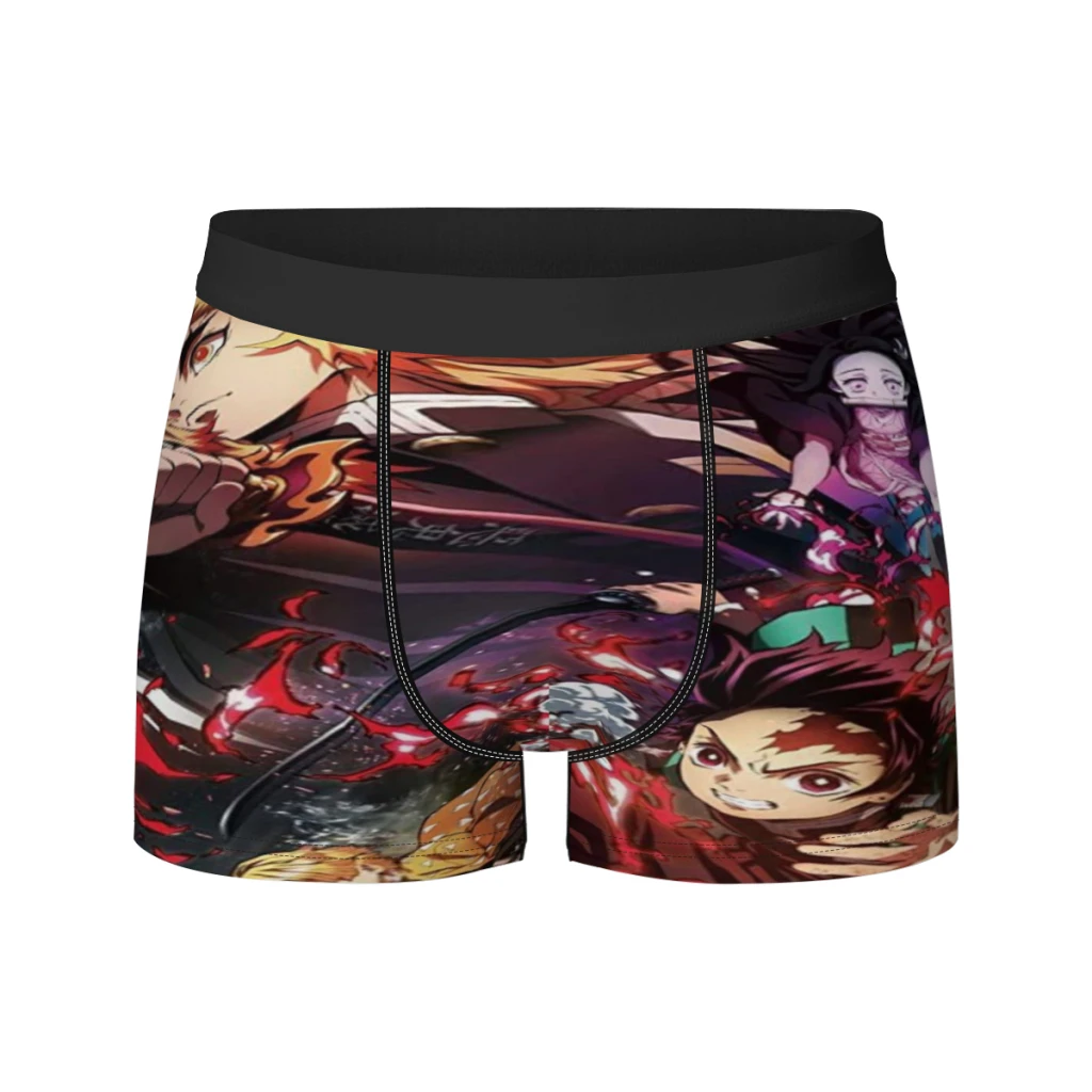 thumbnail image 1 of Ropa interior para hombre de seda de leche con diseño gráfico de Demon Slayer, bóxer para hombre, calzoncillos para hombre, calzoncillos tipo bóxer cortos, 1 of 5