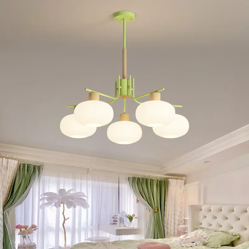 

Creative Simple Cream Style Dining Room Master Bedroom Study Nordic Pre-owned Fresh Pumpkin LED Chandelier