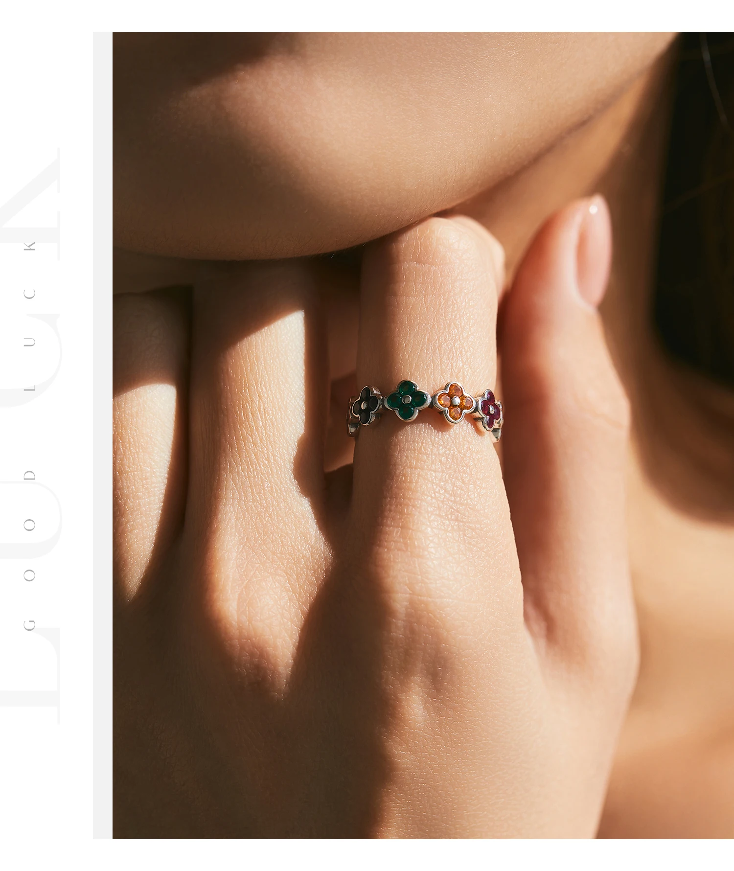 MODIAN 925 Sterling Silver Original Design Four Leaf Clover Heart CZ Eternity Band Stackable Fashion Ring For Women Fine Jewelry