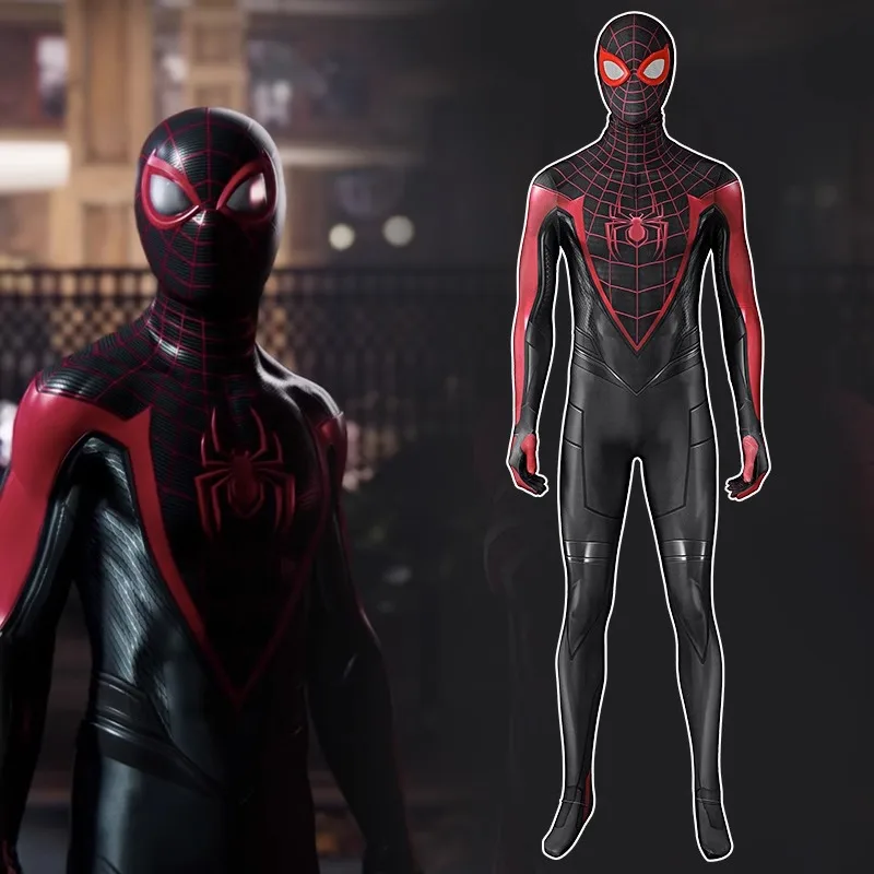 

Spider Man Miles Morales Cosplay Leotard Tights Halloween Christmas Party Costume Cos Clothes Stage Performance Role Play