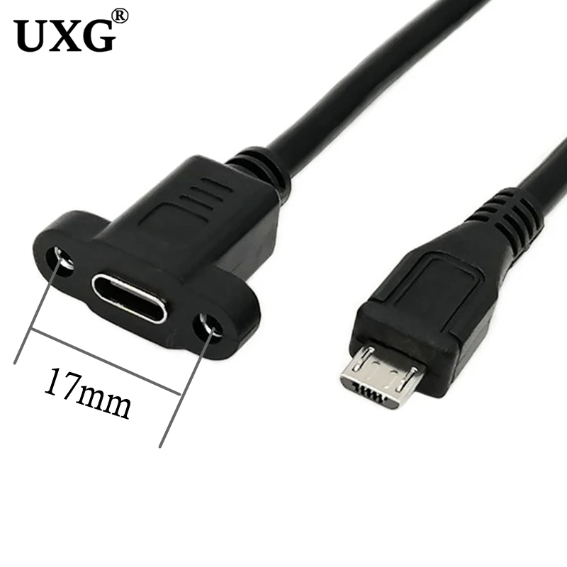 1ft 30CM Micro USB USB 2.0 Male Connector to Typec USB 2.0 Female