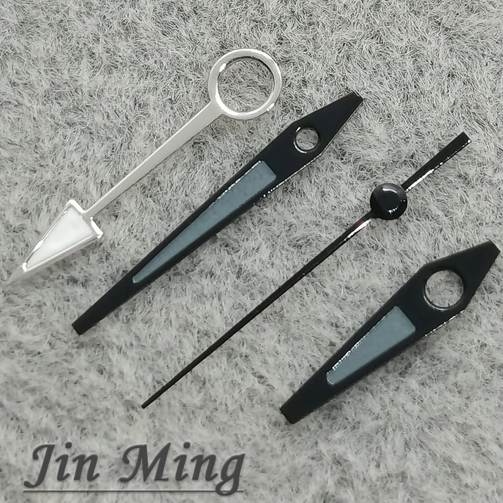 Premium Luminous Black/Grey Watch Hands with Green Glow