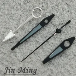 Premium Luminous Black/Grey Watch Hands with Green Glow (Grey Silver)