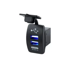 Universal Dual USB Car & Motorcycle Charger - Compact 3.1A Adapter (Blue)