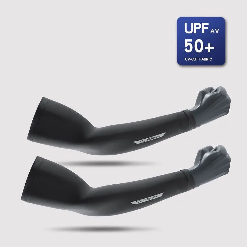 Summer Sunscreen Sleeves Men's Ice Silk Sleeves Anti UV Riding Outdoor Arm Covers Ice Silk
