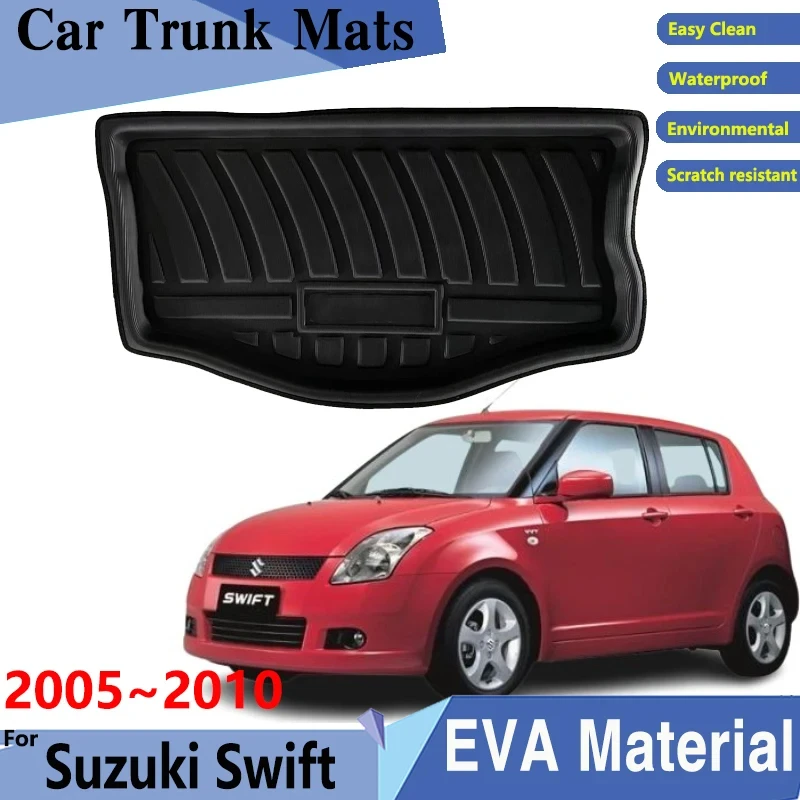 

Коврик для багажника автомобиля для Suzuki Swift Hatchback 2005 2006 2007 2008 2009 2010, автомобильный водонепроницаемый багажник, простая очистка заднего вида, автомобильные аксессуары