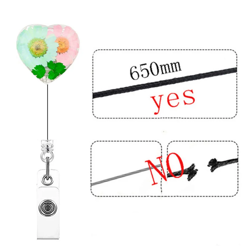 Retractable ID Badge Holder Dried Flower Resin Nurse Badge Reels with  Swivel Clip Retractable ID Badge Clip Floral Badge Reel - AliExpress