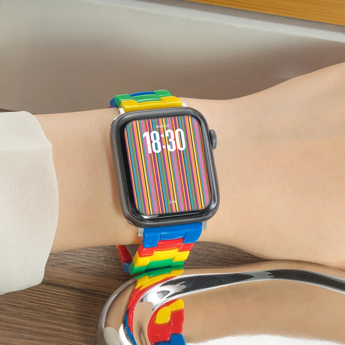 Stylish Candy Color Resin Strap with Plastic Case