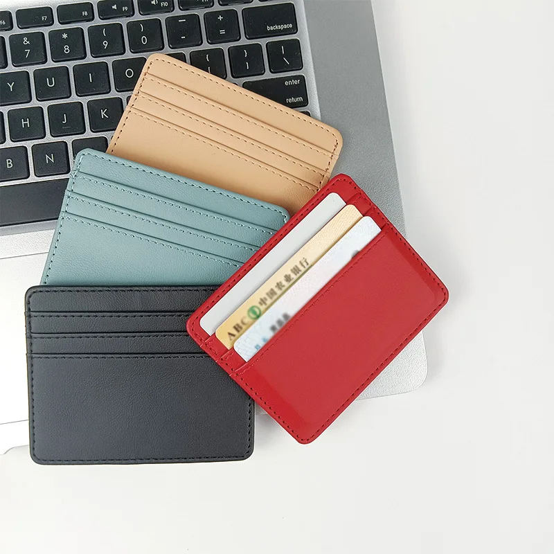 Women Men Ultra-Thin Business PU Leather Card Holder