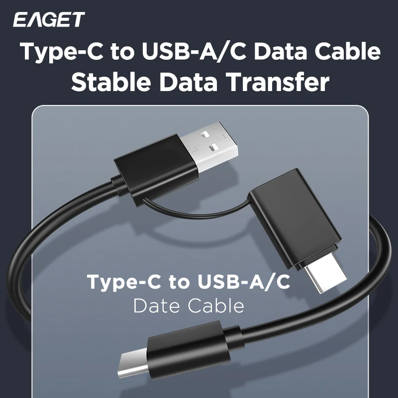 Eaget M2 SSD 케이스 NVME SATA 듀얼 프로토콜 M.2-USB C타입 3.1 SSD 어댑터, NVME PCIE NGFF SATA SSD 디스크용 외장 SSD 케이스