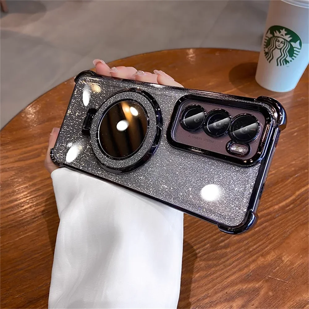Luxury Glitter Mirror Bracket Phone Case Cover