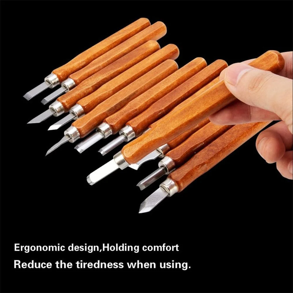 STONEGO Wood Carving Chisels Wood Carving Tools Woodworking Engraving Olive Knife Craft Knife Tool Set 3