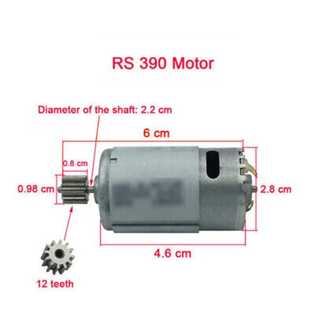 어린이 전기 자동차 모터 550 RS390 RS380 12V 6V DL555 10 치아 1 Cm 24V 엔진 어린이 전기 자동차 고속 모터