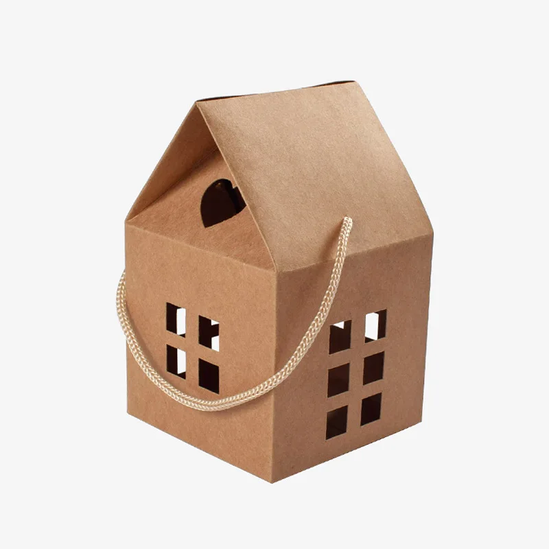 5/10/20/30/50/100 pezzi scatole di caramelle a forma di casa di Natale fornure per feste a casa caramelle per biscotti nuziali scatola di imballaggio per regali per bambini  15