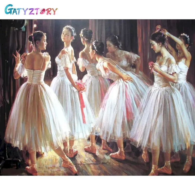 

GATYZTORY Набор для рисования по номерам для девушек, портретные наборы, рисование на холсте, ручная роспись, рисование, искусство, подарок, украшение для дома