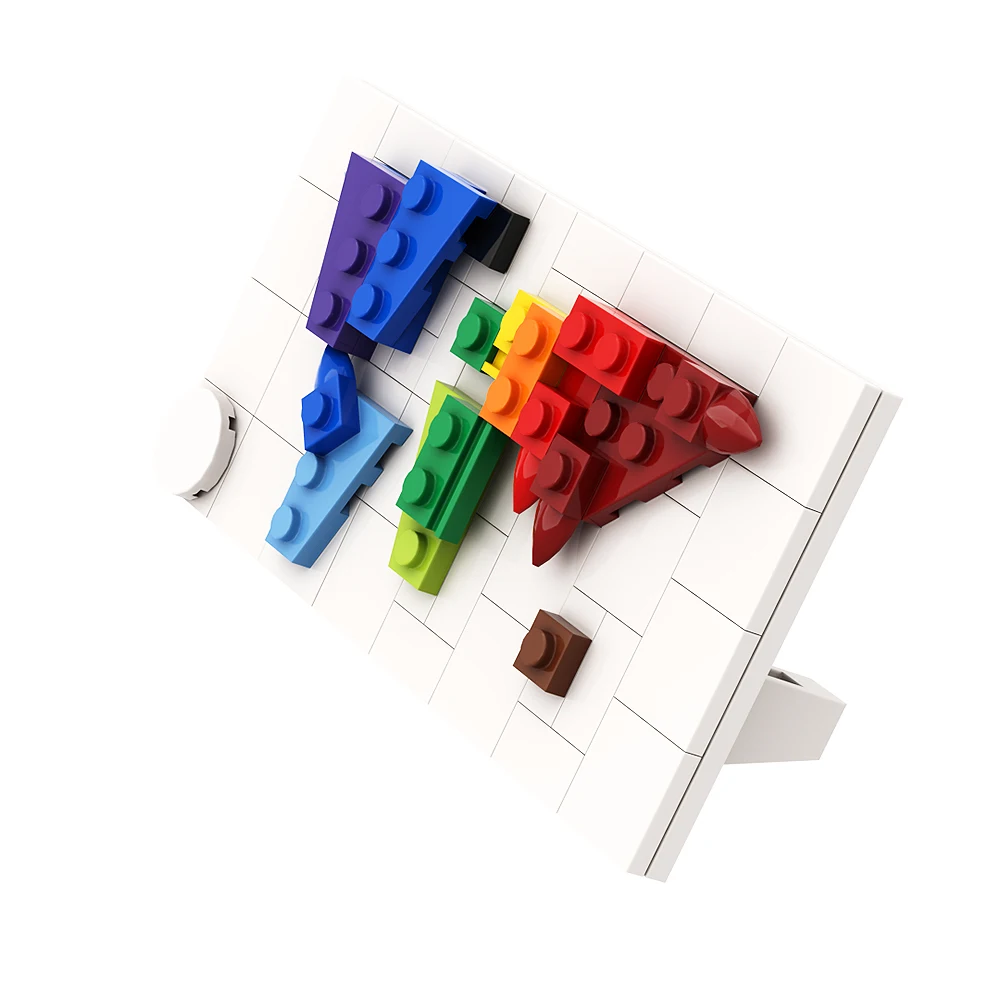 Gobricks Moc Una Mappa In Miniatura Del Mondo Blocchi Di Costruzione Mappa Del Globo Mappa Del Mondo Mattoni Di Geografia Set Giocattolo Educativo Per