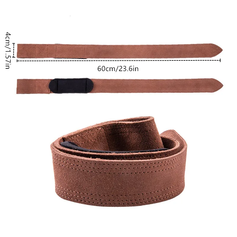 Leather Weight Lifting Wrist Straps Pull-ups Bands Fitness Bodybuilding Training Gym Lifting Straps with Non Slip Cowhide Grip 2