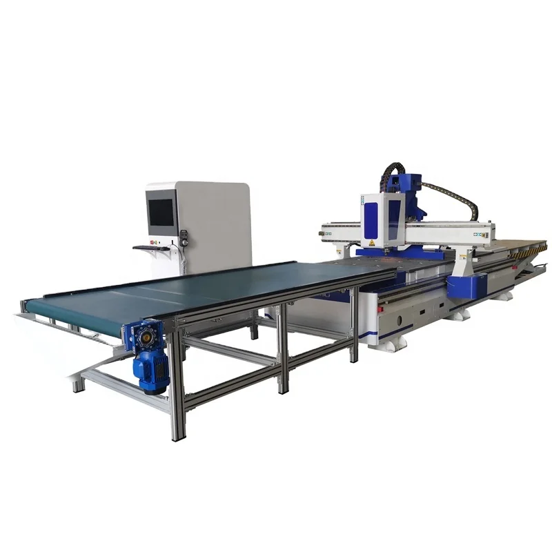 Jinan router 4x8ft 5x10ft wooden panel furniture automatic production line nesting machine price |