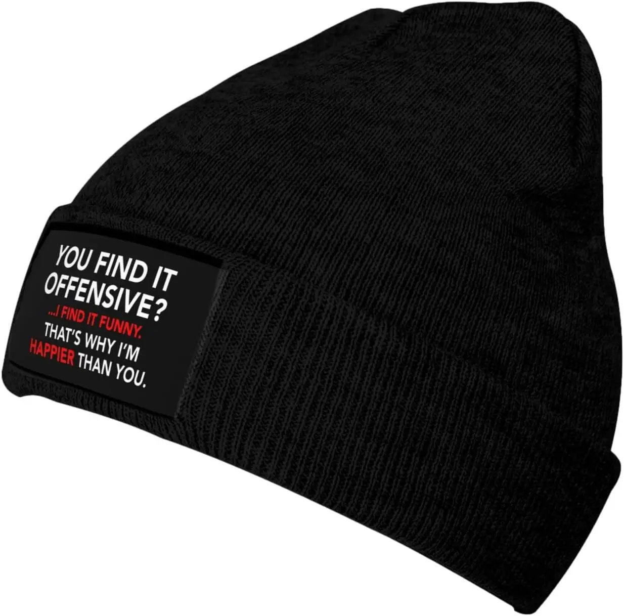 

You Find It Offensive Knit Cap Unisex Winter Warm Knitted Hat Black