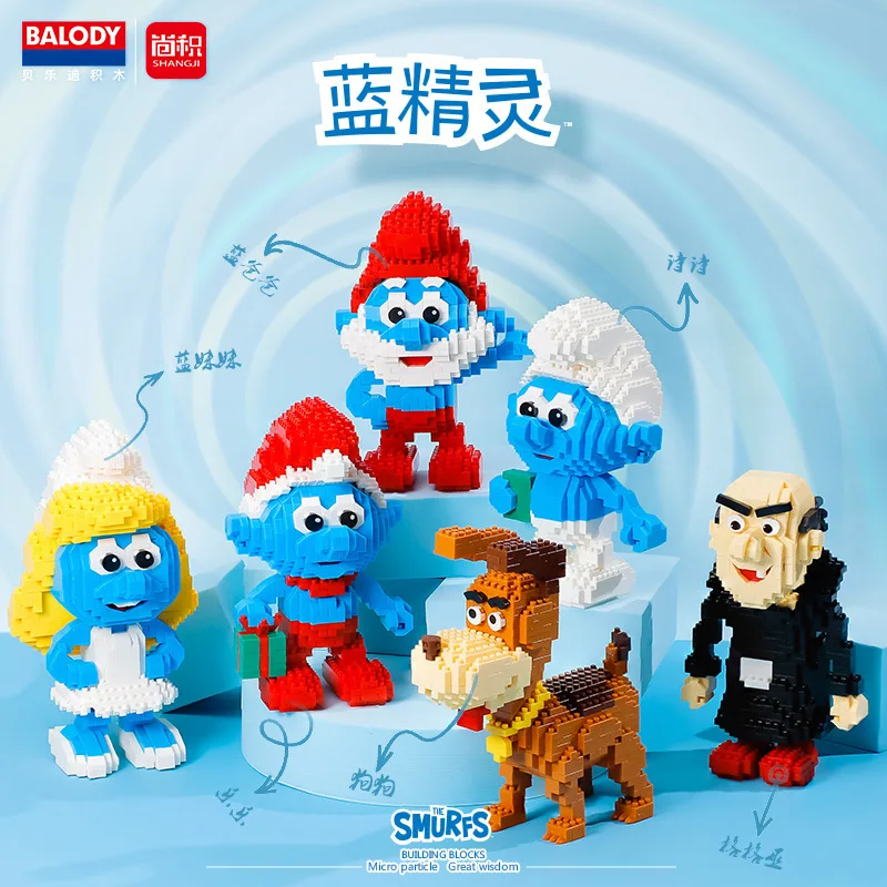 Мультяшные Smurfs мини-кубики маленькие кубики Аниме Коллекция строительных